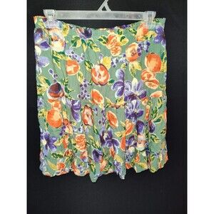 Scott Taylor Green Floral Short Skirt - size Large